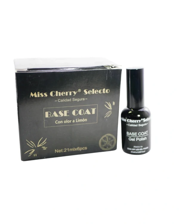 Base Coat con Olor a Limon Miss Cherry Selecto –  Caja con 6 piezas de 21 ml