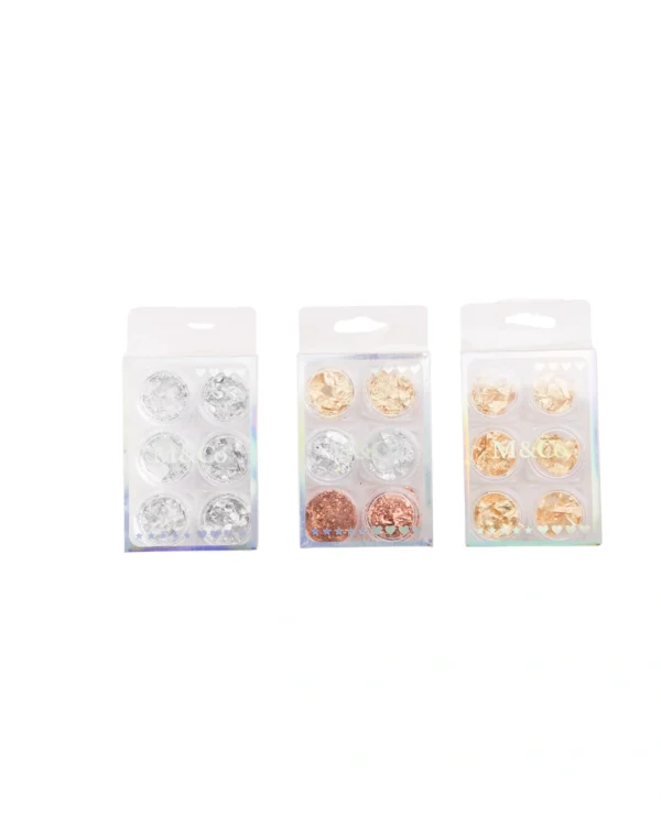 Efecto Hoja de Oro, Plata Y Cobre Para Decoración de Uñas