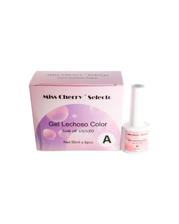 Gel Gama Lechoso Color Miss Cherry 06 pzas