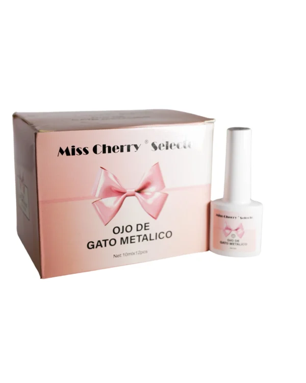 Gel Gama Ojo de Gato Metálico Miss Cherry 12 pzas