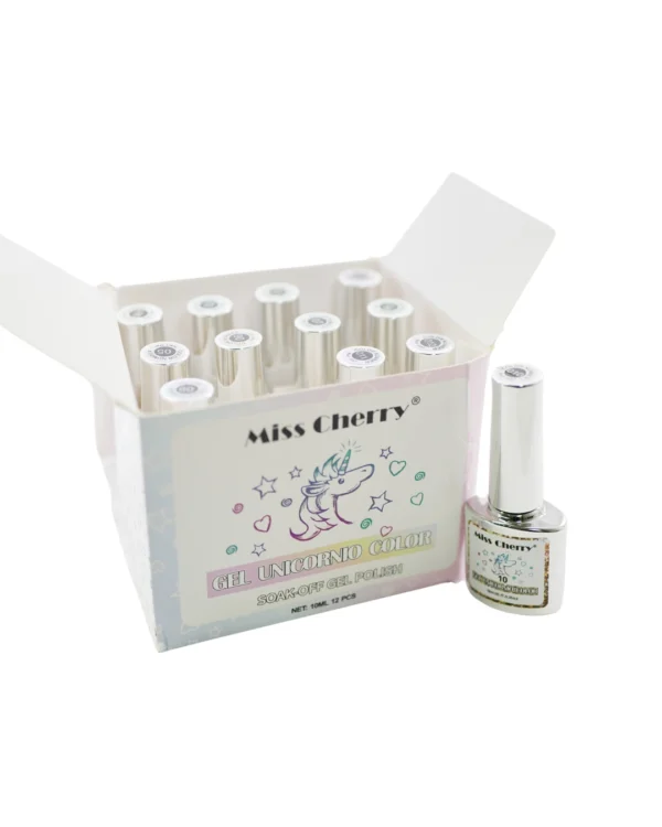 Gel Gama Unicornio Color Miss Cherry 12 pzas