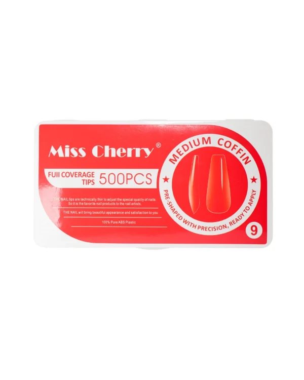 Tip Full Coverage Medium Coffin Miss Cherry 500 pzas