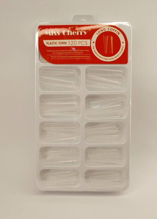 Tip Plastic Form Dual System  Long Coffin C/120  Miss Cherry 01 pza