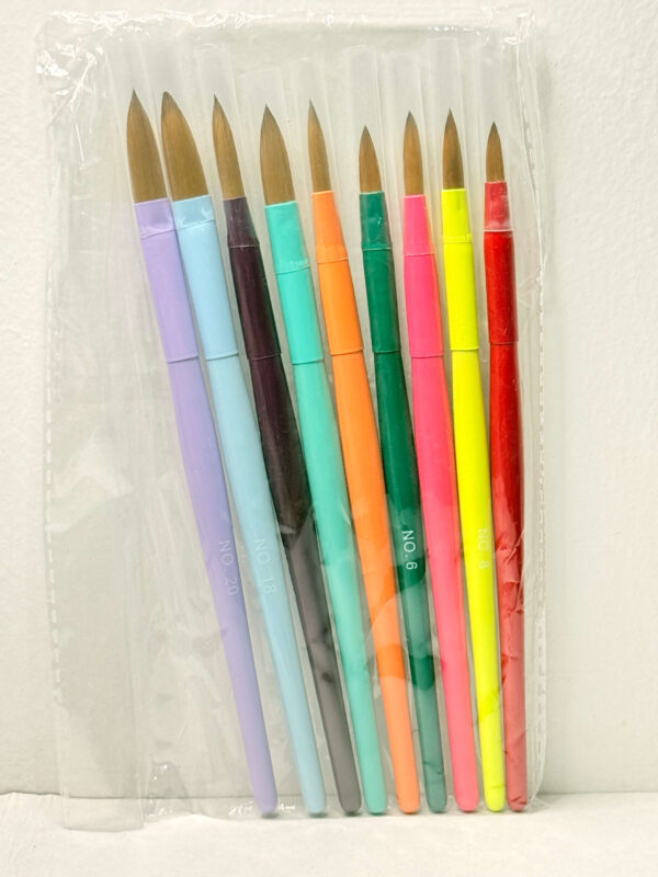 Set De 09 Pinceles (#4,6,8,10,12,14,16,18,20) Para Acrílico